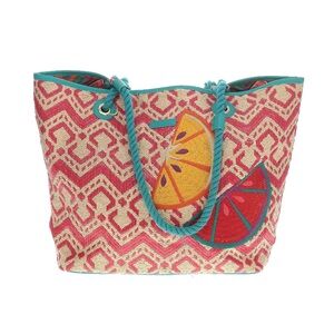 VERA BRADLEY Colorful Fruit Embroidered Tote Bag
